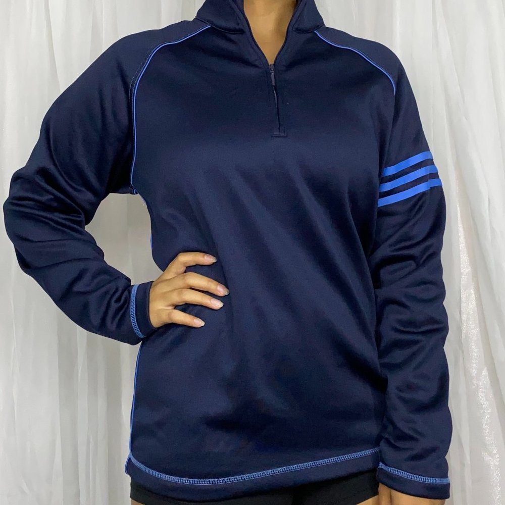 Men's Adidas Navy Quarter-Zip Golf Pullover